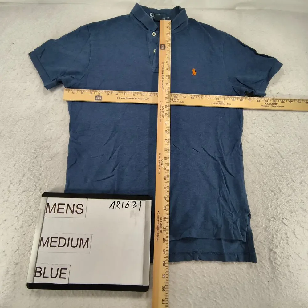 Polo by Ralph Lauren Collared Polo Shirt Mens Size Medium M Blue Orange